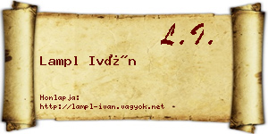 Lampl Iván névjegykártya